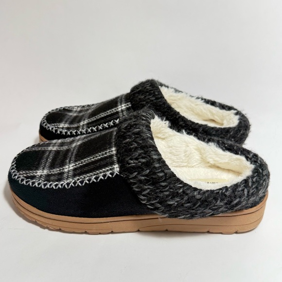 Dearfoams Cozy Plaid Fleece-Lined Slippers Med 7-8 - Picture 2 of 9